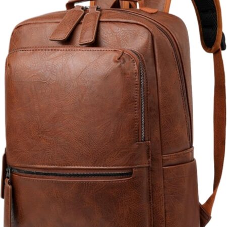 Women’s PU Leather Laptop Backpack with Laptop Compartment
