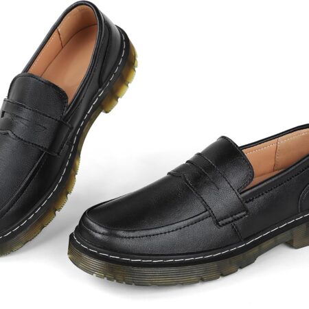 Women’s Chunky Platform Slip-On Loafers – Casual & Dressy Comfort Shoes