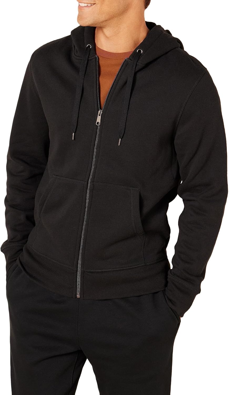 Men’s Full Zip Fleece Hoodie Casual Hooded Jacket