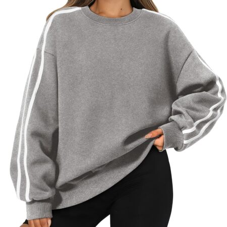 Women’s Oversized Crew Neck Color Block Sweatshirt Long Sleeve Casual Pullover